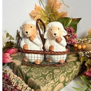Sheep in a Basket Salt & Pepper Shakers